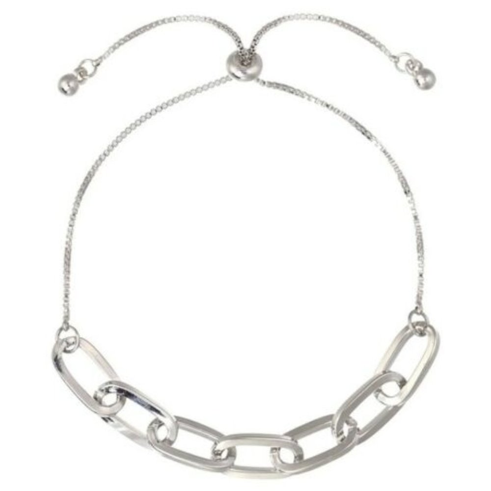 Stella & Ruby Captain's Toggle Bracelet-Silver Color